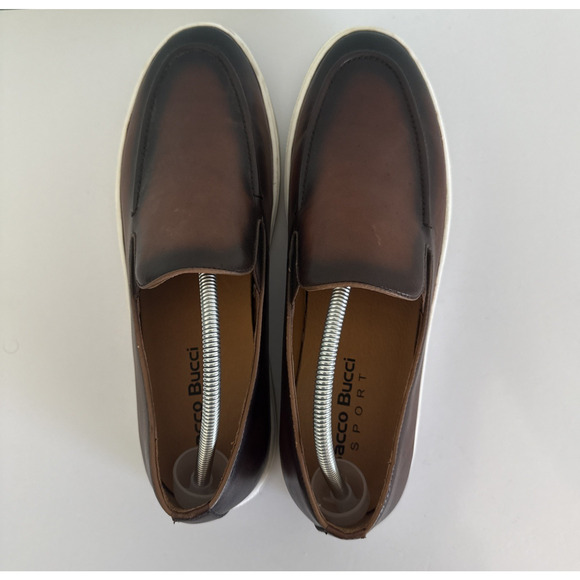 Bacco Bucci Sport‎ Brown Leather Slip On Loafers Leather Mens size 12 main image 4